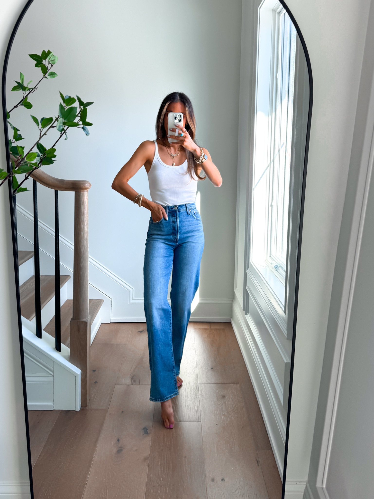Wearing a small tank top and my true to size 25 in jeans 

Basic outfit | spring outfit | jeans | spring capsule wardrobe | amazon jeans | amazon outfit | amazon fashion | Levi’s jeans 

#LTKootd #LTKmomlife #LTKSaleAlert