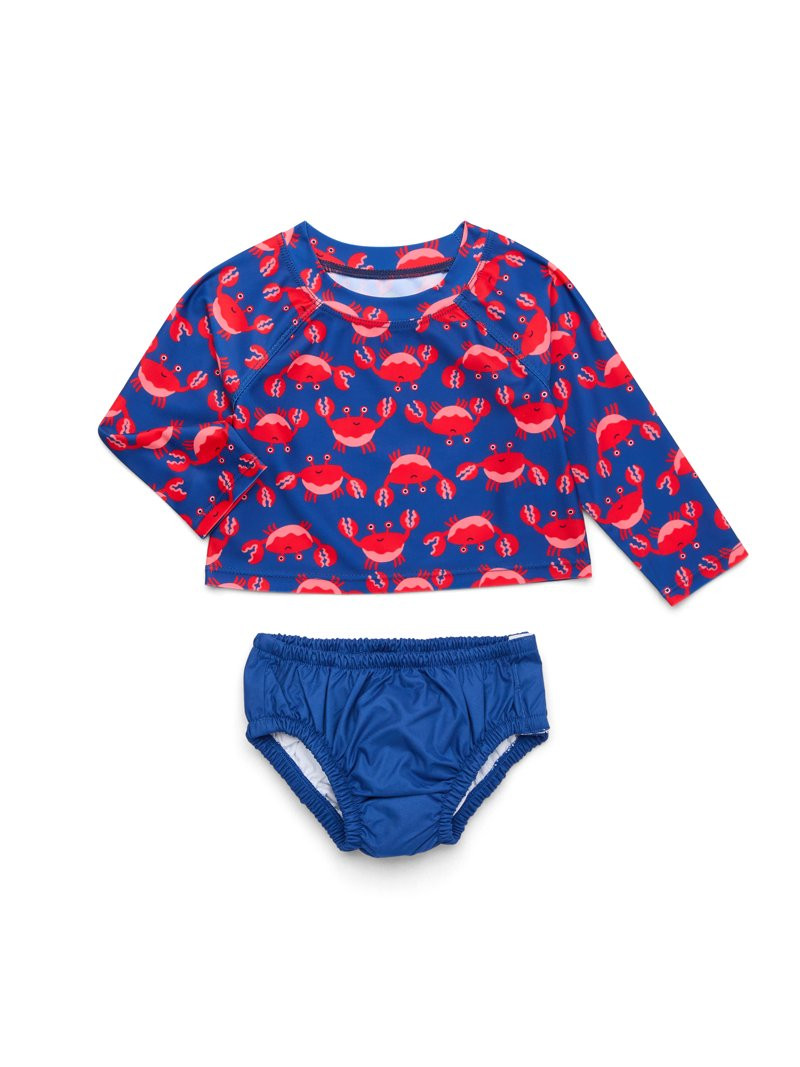 Wonder Nation Baby Rash Guard and Diaper Cover Swim Set, 2-Piece, Size 0/3M-12M - Walmart.com | Walmart (US)