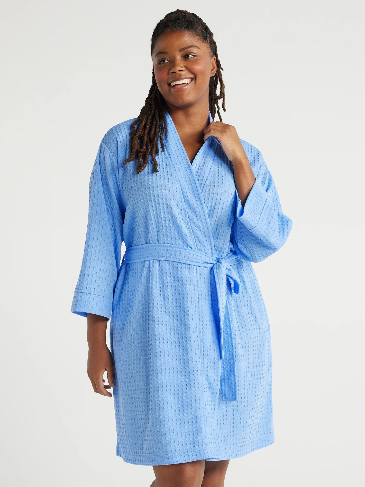 Joyspun Women’s Waffle Kimono Robe, Sizes S to 3X | Walmart (US)