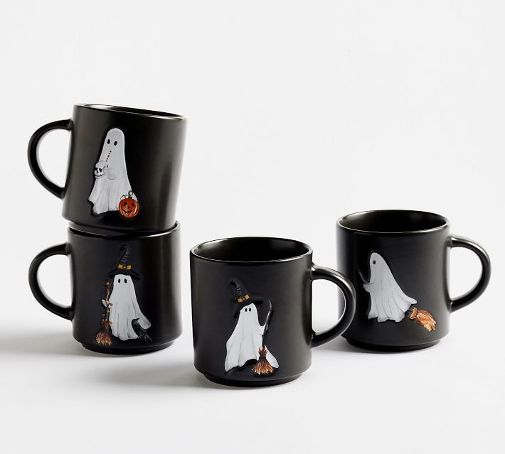 Scary Squad Mugs, Set of 4 - White | Pottery Barn (US)