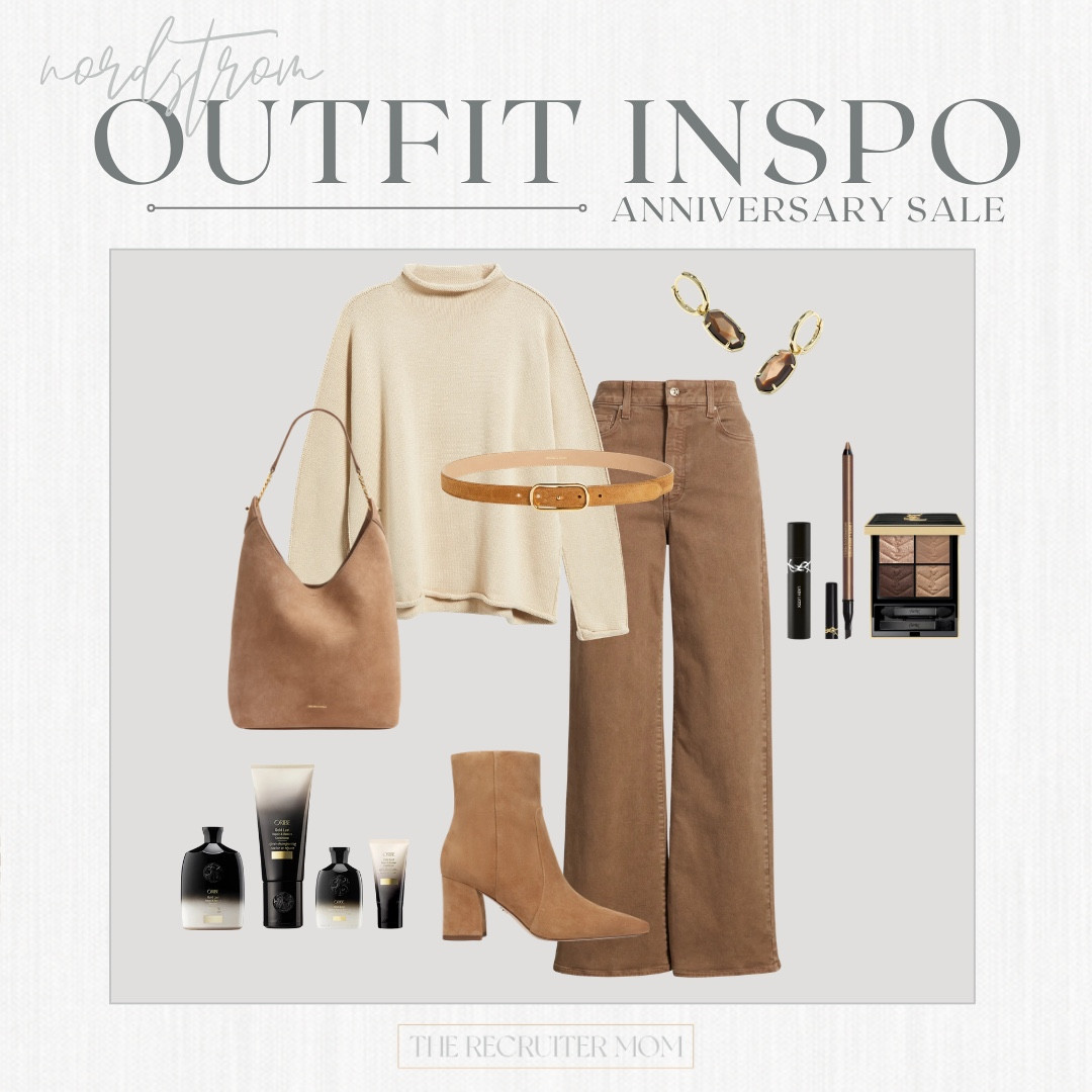 A classic neutral fall outfit featuring cozy layers, colored denim, suede boots, and timeless accessories from the Nordstrom Anniversary Sale. #NSale #NordstromAnniversarySale #LTKStyleTip #FallFashion

#LTKSeasonal #LTKOver40 #LTKMidsize