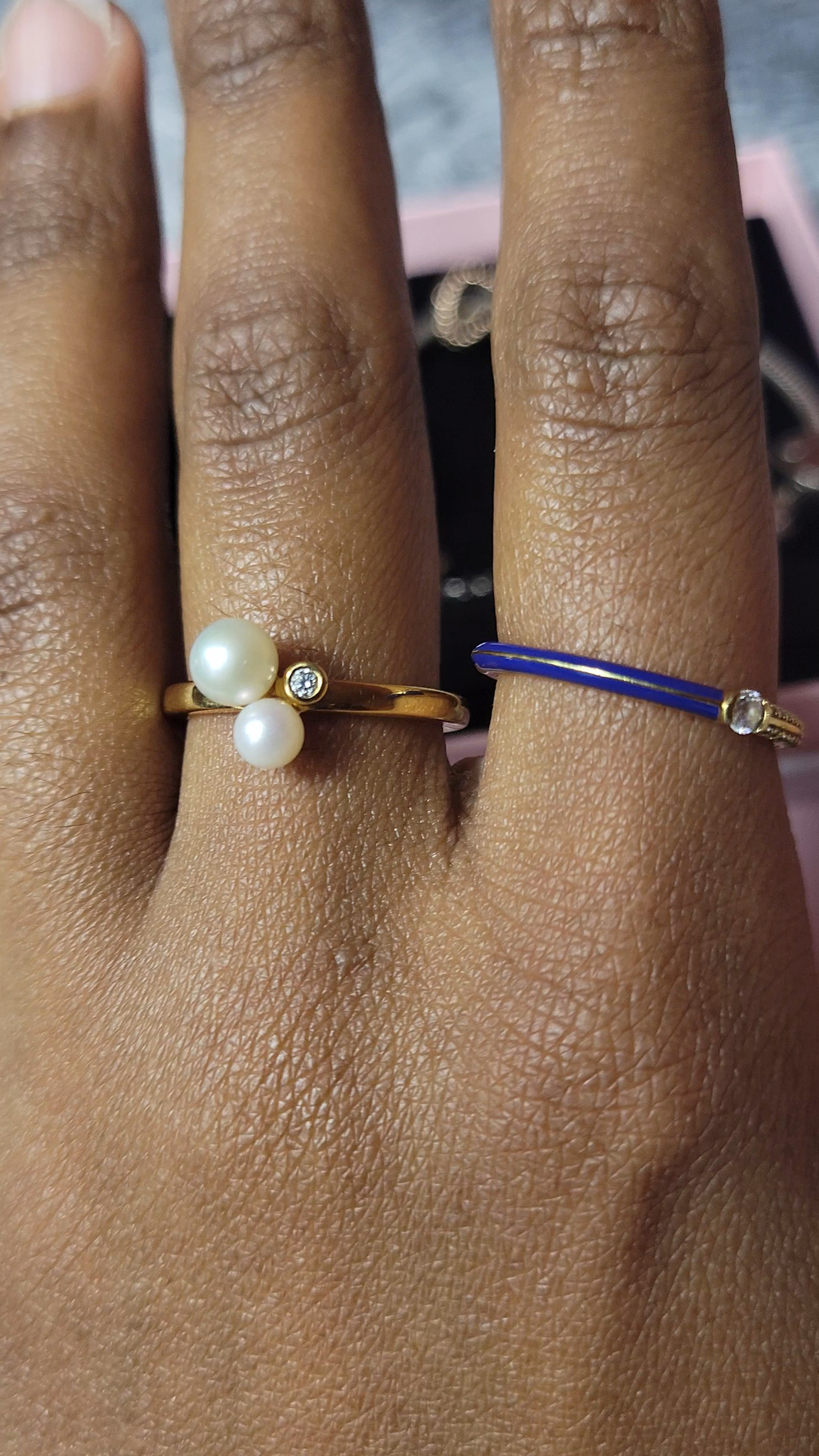 It's date night and my favorite Gold rings from Pandora have entered the chat! I've always shied away from jewelry because I didn't feel like I was "girly" enough to wear it, but shout out to my family who kept buying these rings for me to feel cute and dainty. This gorgeous two pearl detail for the princess/dainty side in me to the beautiful two-toned blue and gold diamond studded ring - these rings were a 30th birthday gift from my family last year, and they picked these rings out on their own - I think they did a wonderful job! 😍). Give an intentional gift with Pandora this Valentine's Day!

#LTKValentine #LTKgrwm #LTKBeauty