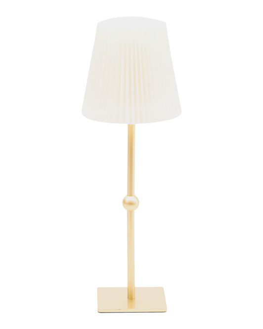 16.5in Pleated Fabric Rechargeable Touch Lamp | Lighting | Marshalls | Marshalls