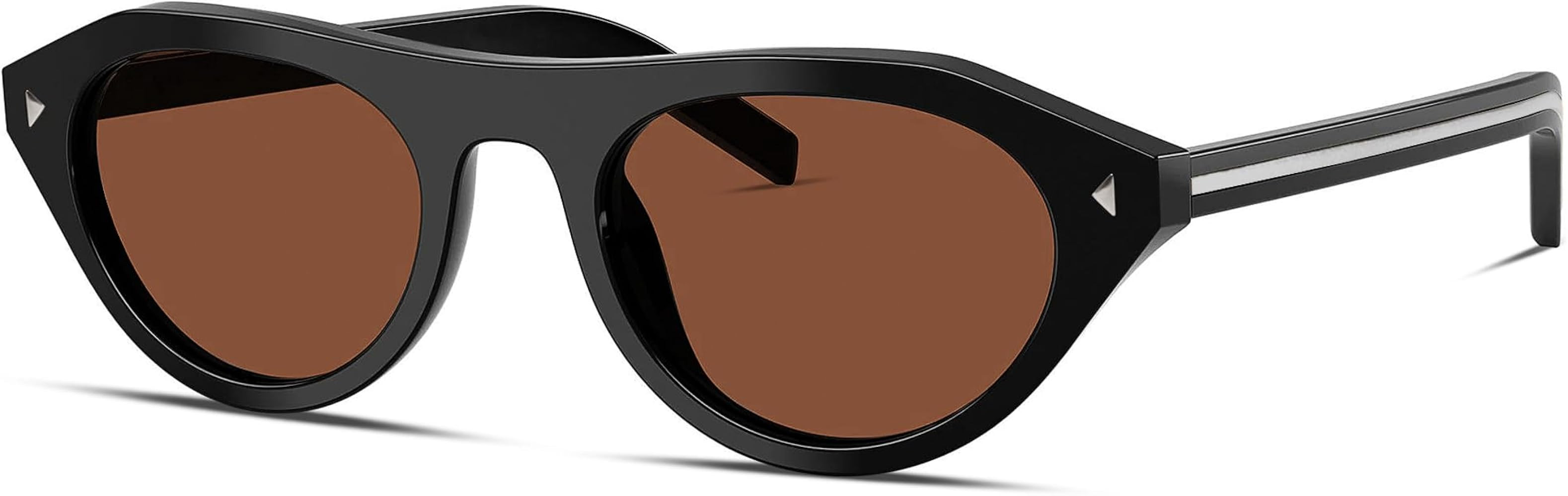 Rmerom Retro Small Oval Sunglasses for Women 2026 Narrow Cat Eye Glasses | Amazon (US)