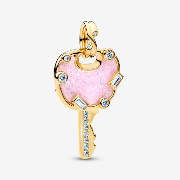 Pandora Opalescent Pink Love Key Large Dangle Charm | Pandora US