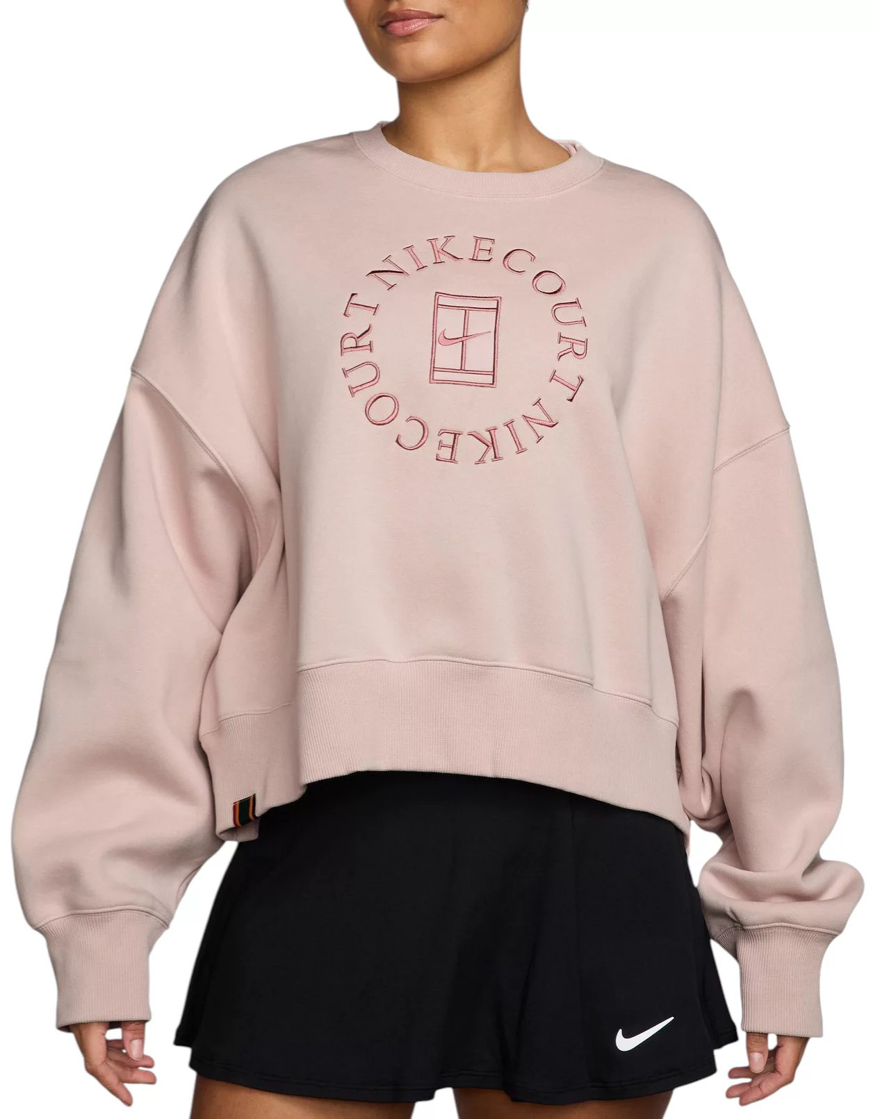 Nike Women's NikeCourt Heritage Phoenix Fleece Over-Oversized Golf Crewneck, Large, Red Stardust | DICK'S Sporting Goods