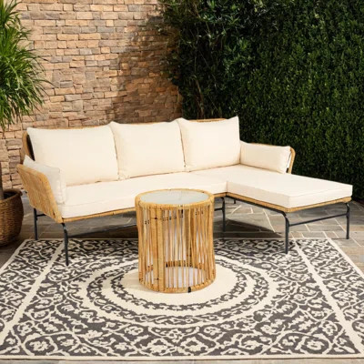 3 Pieces Outdoor Patio Wicker Furniture Sets Table and Chairs | Wayfair North America