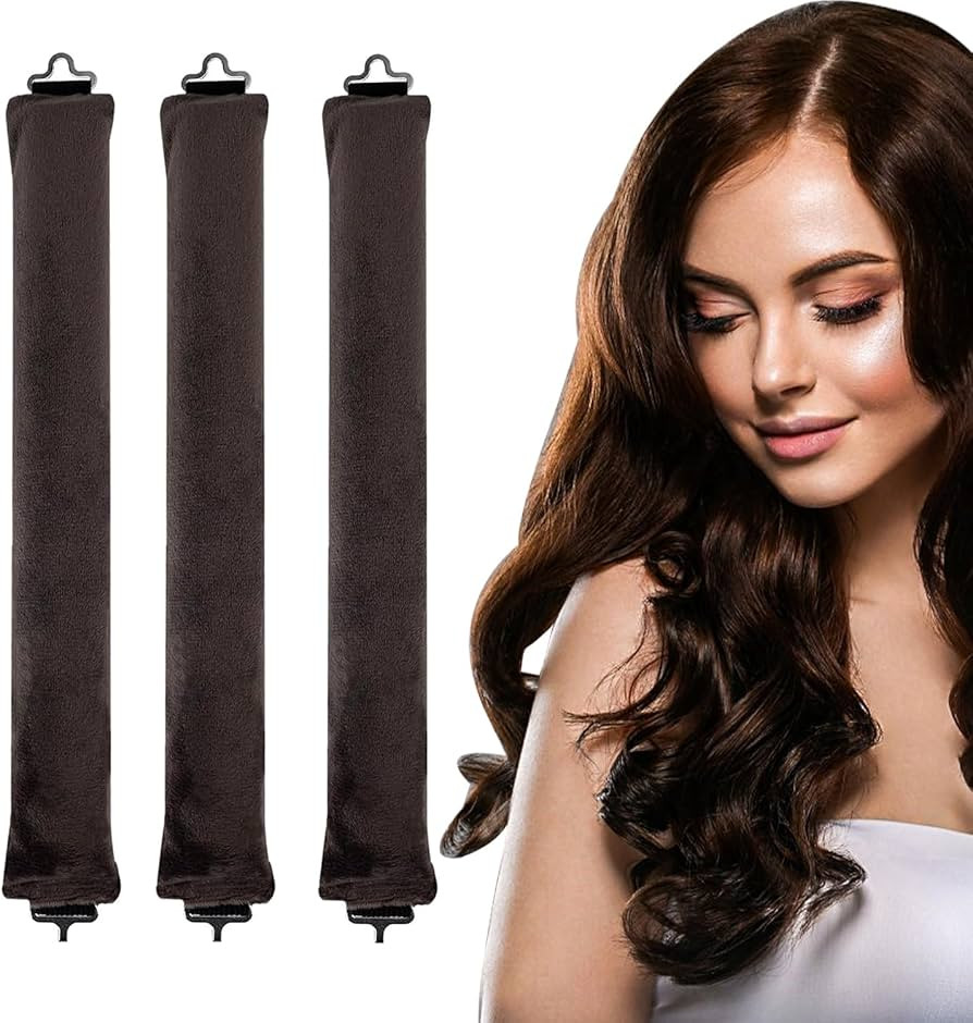 elook 3PCS Heatless Curlers, High Resilience Hair Rollers Lazy Heatless Blowout Rods, Soft Velvet... | Amazon (UK)