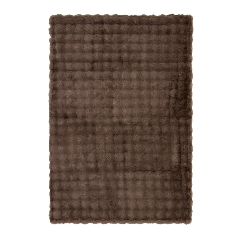 Better Homes & Gardens Brown Basket Bubble Faux Fur Throw, 50 in x 72 in | Walmart (US)