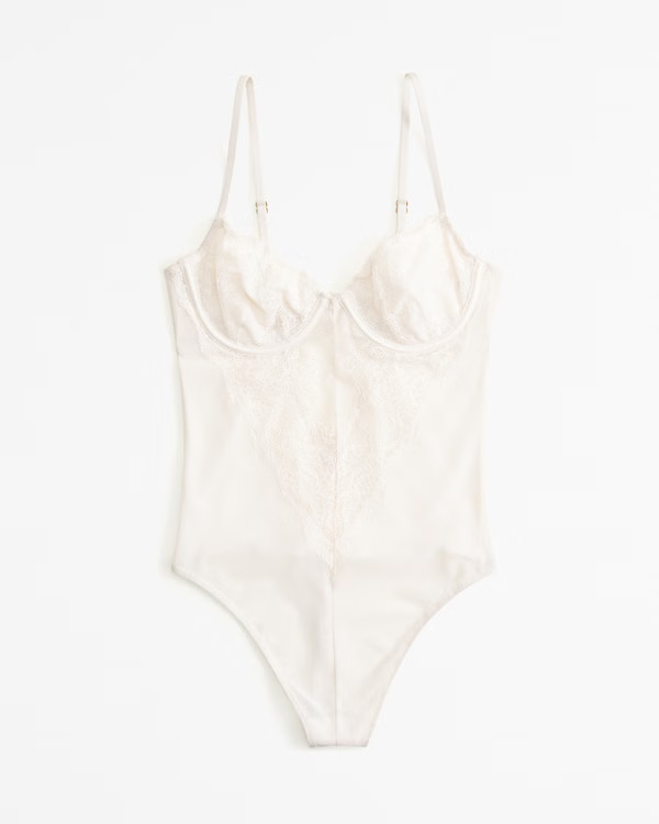 Women's Lace and Satin Bodysuit | Women's Intimates & Sleepwear | Abercrombie.com | Abercrombie & Fitch (US)