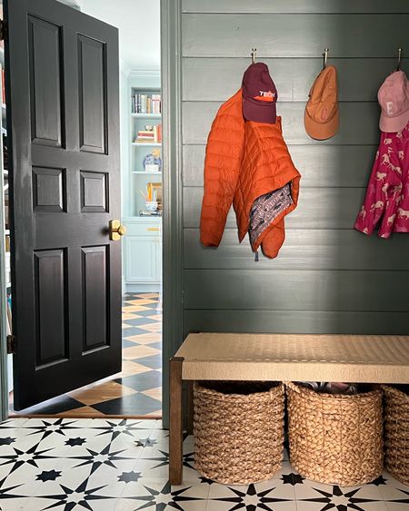 Our mudroom sources - baskets and bench and hooks. All are a few years old. 

#LTKhome #LTKfindsunder100