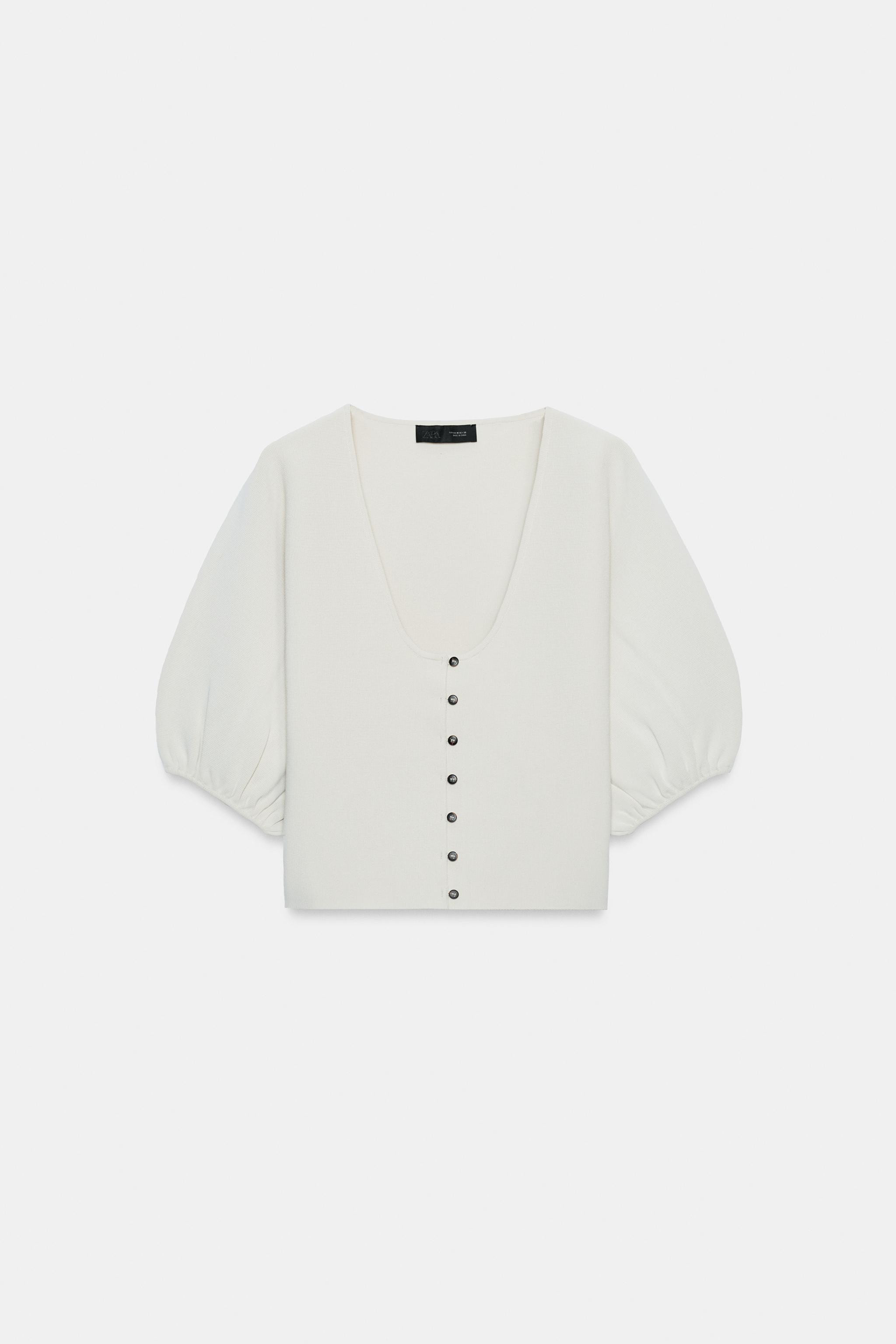 CARDIGAN WITH PUFF SLEEVES | Zara UK