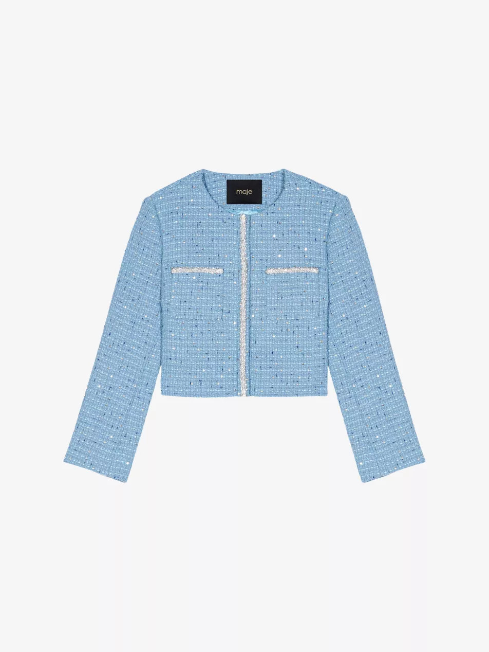 Chest-pocket tweed woven jacket | Selfridges