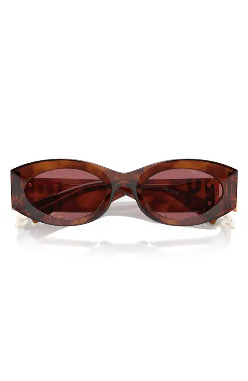 Miu Miu 54mm Rectangular Sunglasses in Dark Violet at Nordstrom | Nordstrom