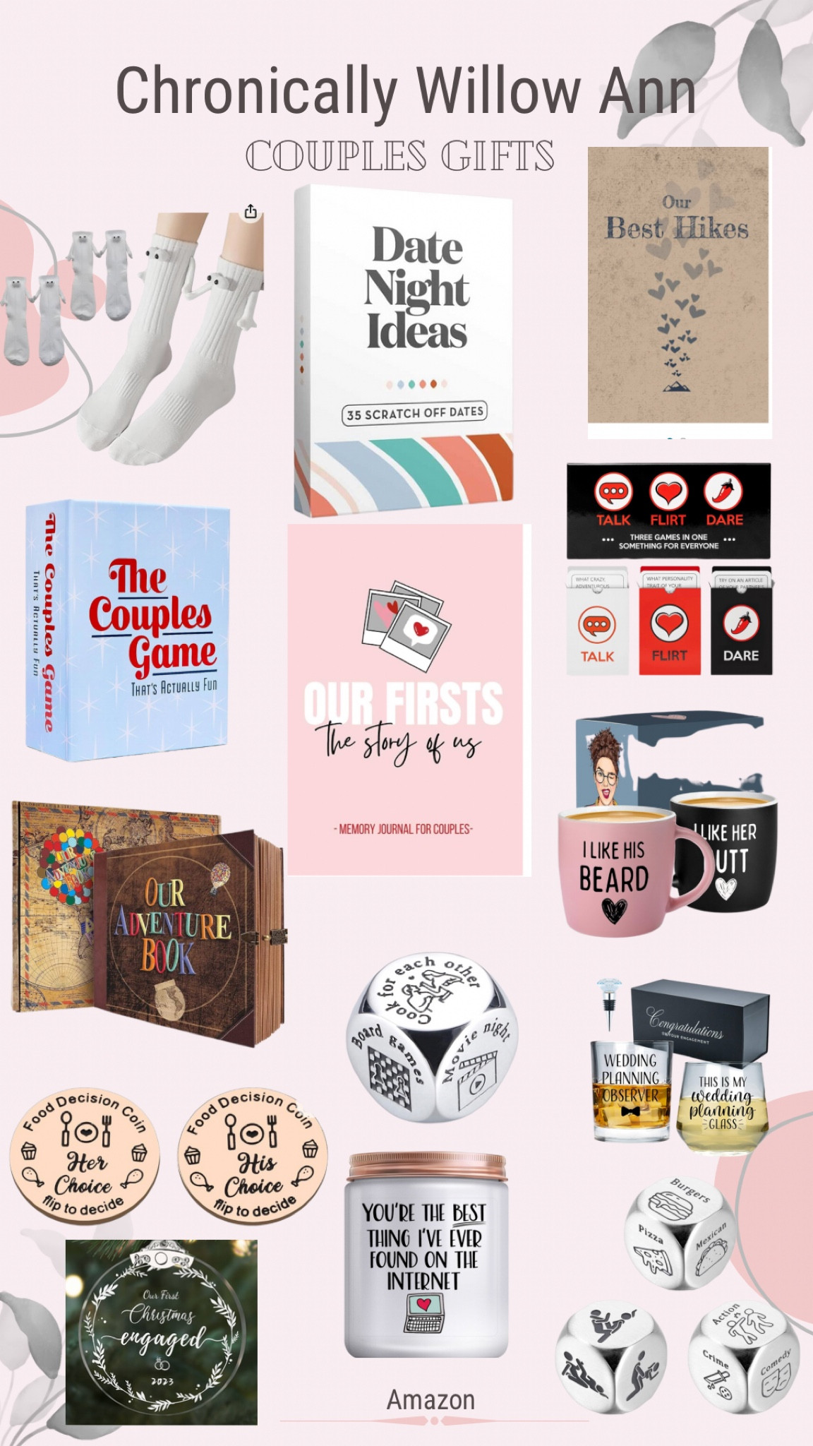 The best couple gifts for Christmas.
Really fun games to help each of them get to know each other better. Funny dice to help them decide activities for date night. A place to store their dating memories and more. Such a sweet gift for friends who are getting married, are in a serious relationship, or when they have been married recently. Gift ideas for friends and brides to be

#LTKwedding #LTKfindsunder50 #LTKGiftGuide