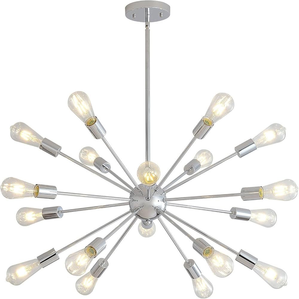 Mid-Century Sputnik Chandeliers 18-Lights, Modern Semi Flush Mount Ceiling Light Fixture Industri... | Amazon (US)