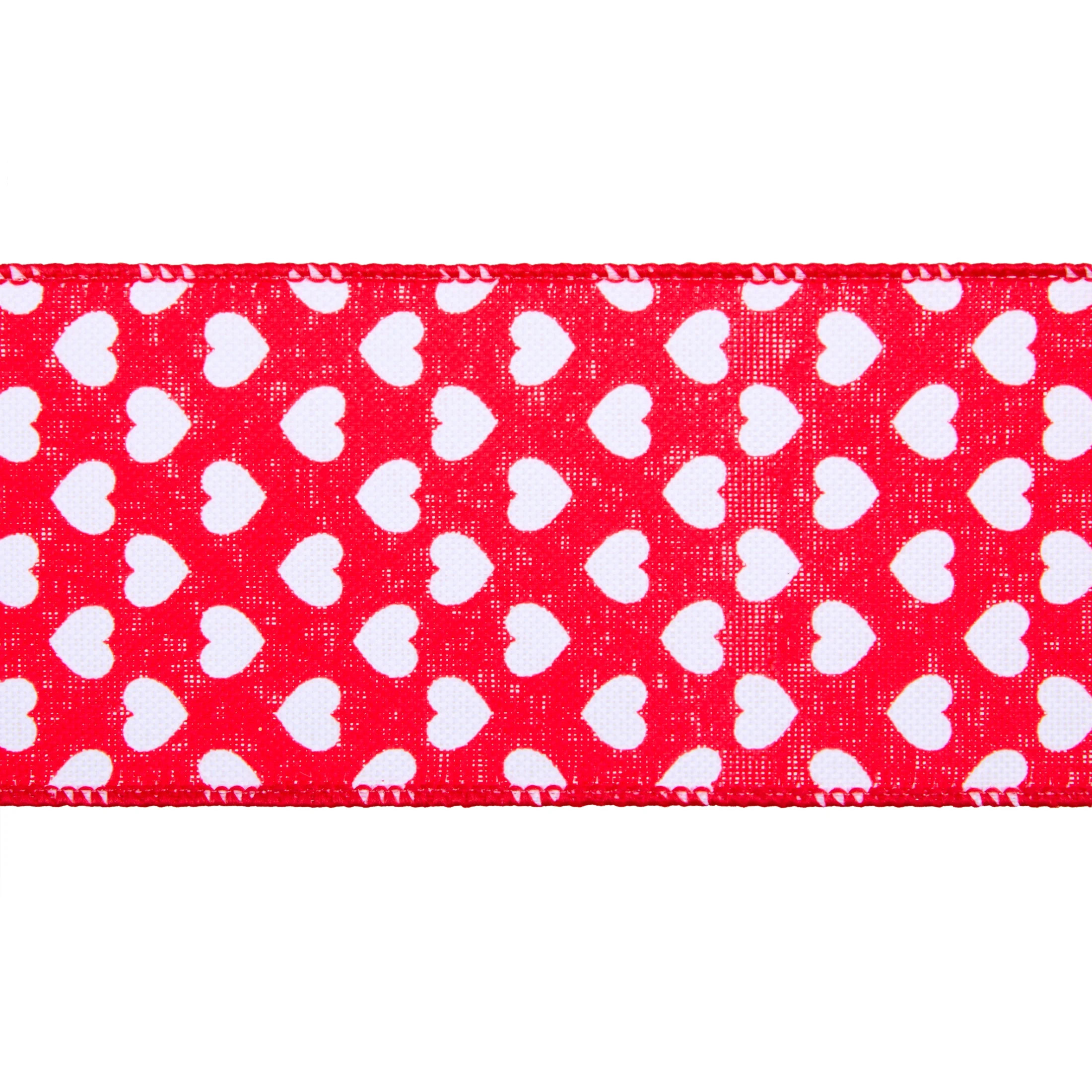 Valentine's Day Mini Red Hearts Ribbon, 2.5 in x 12 ft, by Way To Celebrate | Walmart (US)