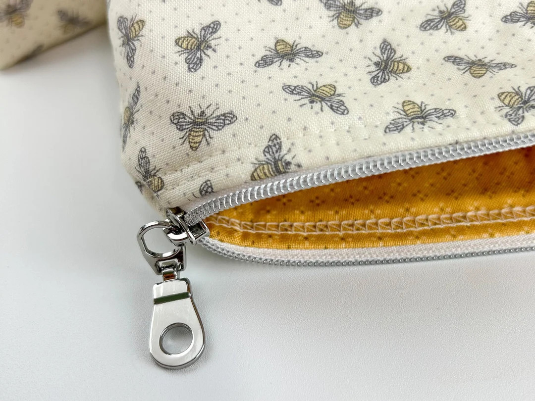 Handmade Polka Dot Bee Cosmetic Bags Small and Large Makeup - Etsy | Etsy (US)