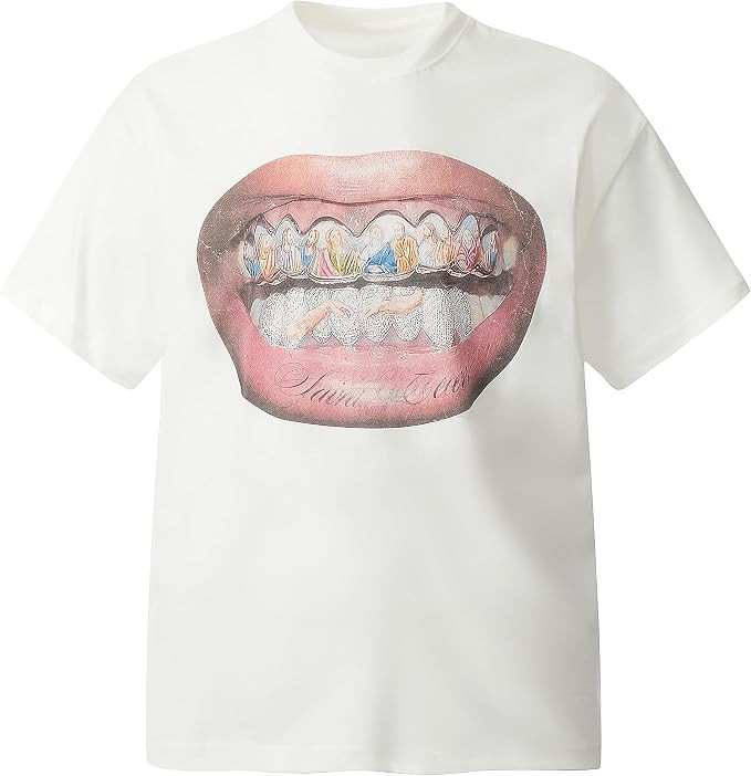 Arnodefrance Saint Graphic Printing Tshirt Vintage Oversized Tee Shirt Cotton Short Sleeve Shirt | Amazon (US)