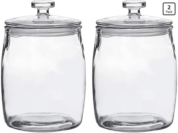 Half Gallon Glass Jars with Lid, Wide Mouth Cookie Jars Set of 2, Apothecary Jar for Candy, Glass... | Amazon (US)