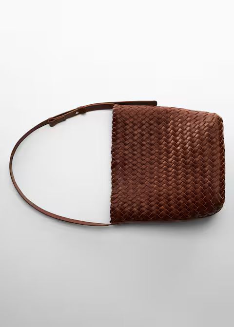 Braided leather bag -  Women | Mango United Kingdom | MANGO (UK)