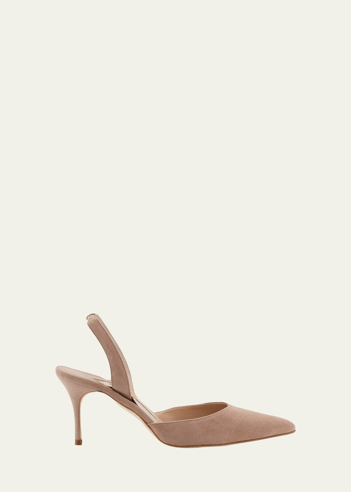 Manolo Blahnik Carolyne Suede Mid-Heel Slingback Pump | Bergdorf Goodman