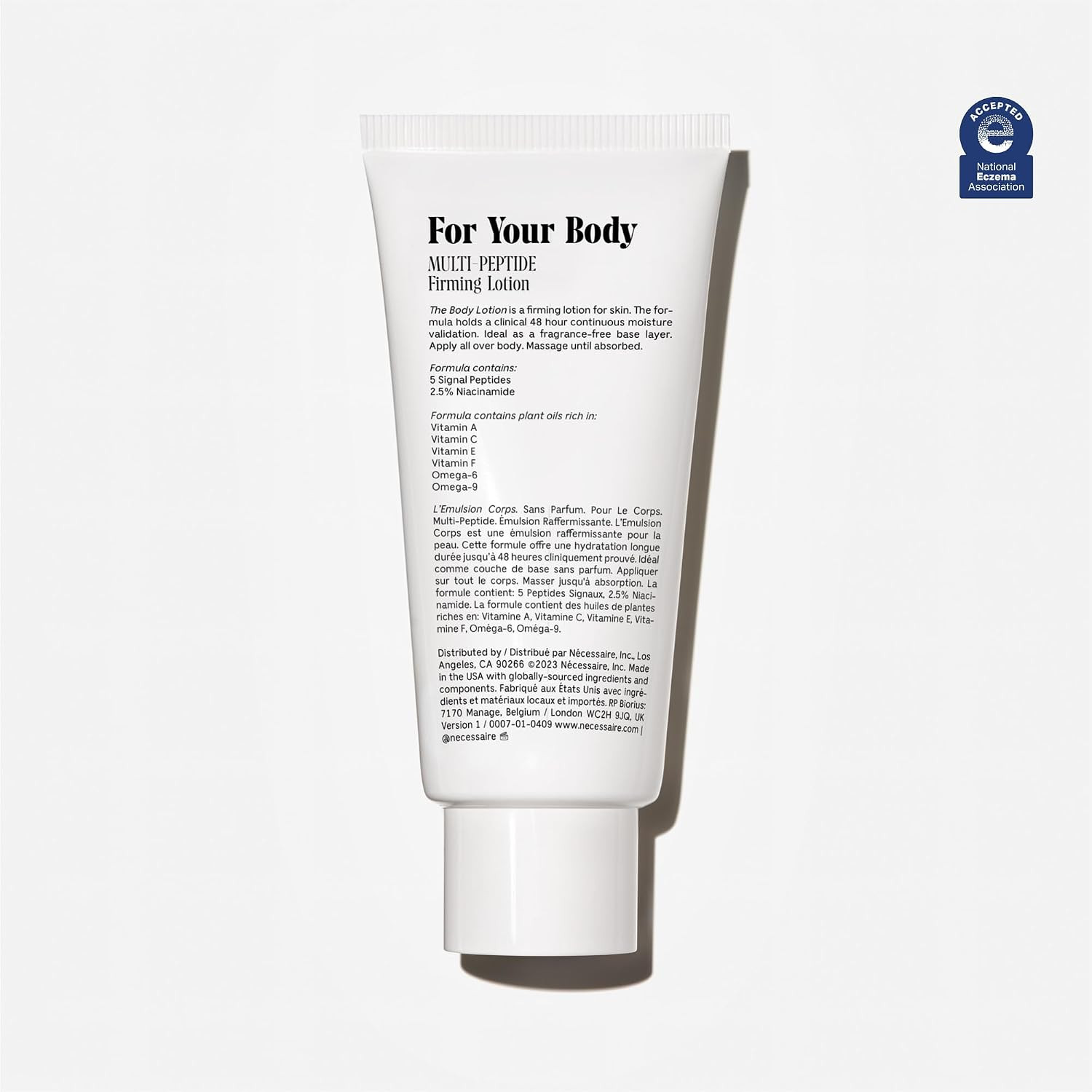 Nécessaire The Body Lotion Fragrance-Free - Multi-Peptide Moisturizer - Firming Body Lotion for ... | Amazon (US)