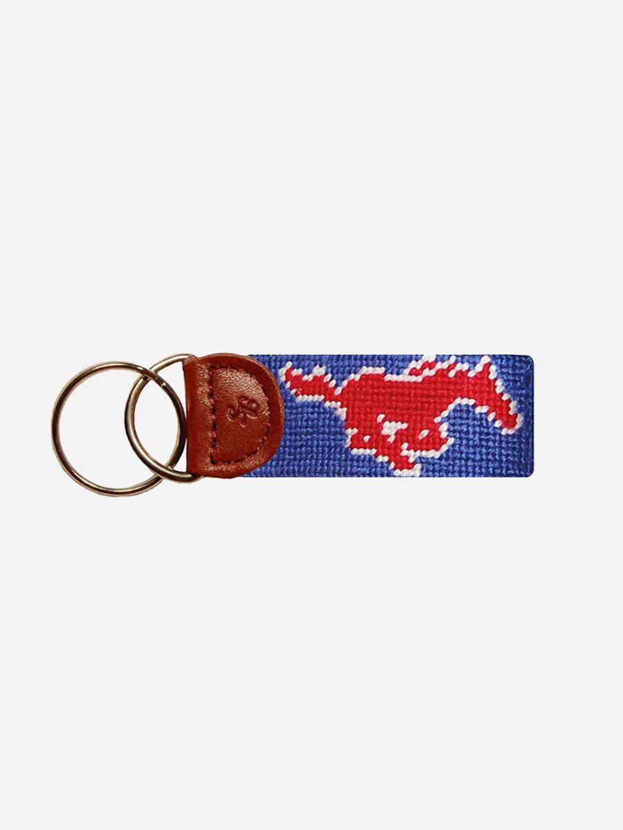 Smathers & Branson Southern Methodist University Needlepoint Key Fob | Saint Bernard