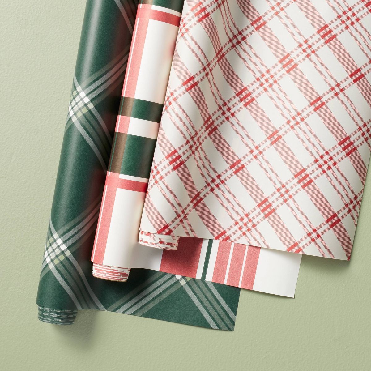 90 sq ft Assorted Patterns Christmas Gift Wrap Red/Green/Cream (Set of 3) - Hearth & Hand™ with... | Target