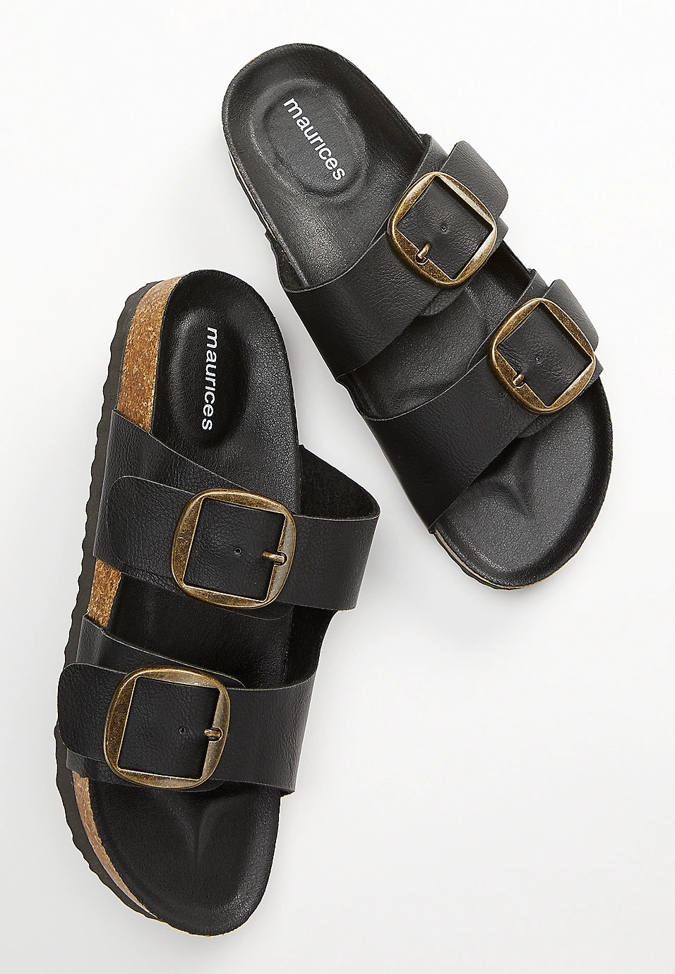 Harper Black Footbed Sandal | Maurices