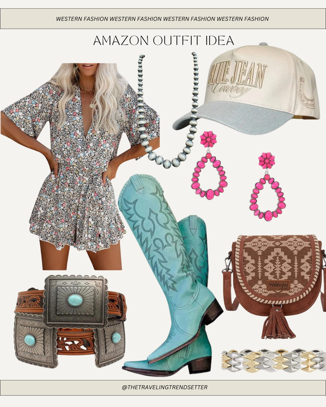 Amazon western spring outfit idea country concert, outfit idea, Nashville, PBR, rodeo, turquoise boots, trucker hat

#LTKStyleTip #LTKFindsUnder50 #LTKFindsUnder100