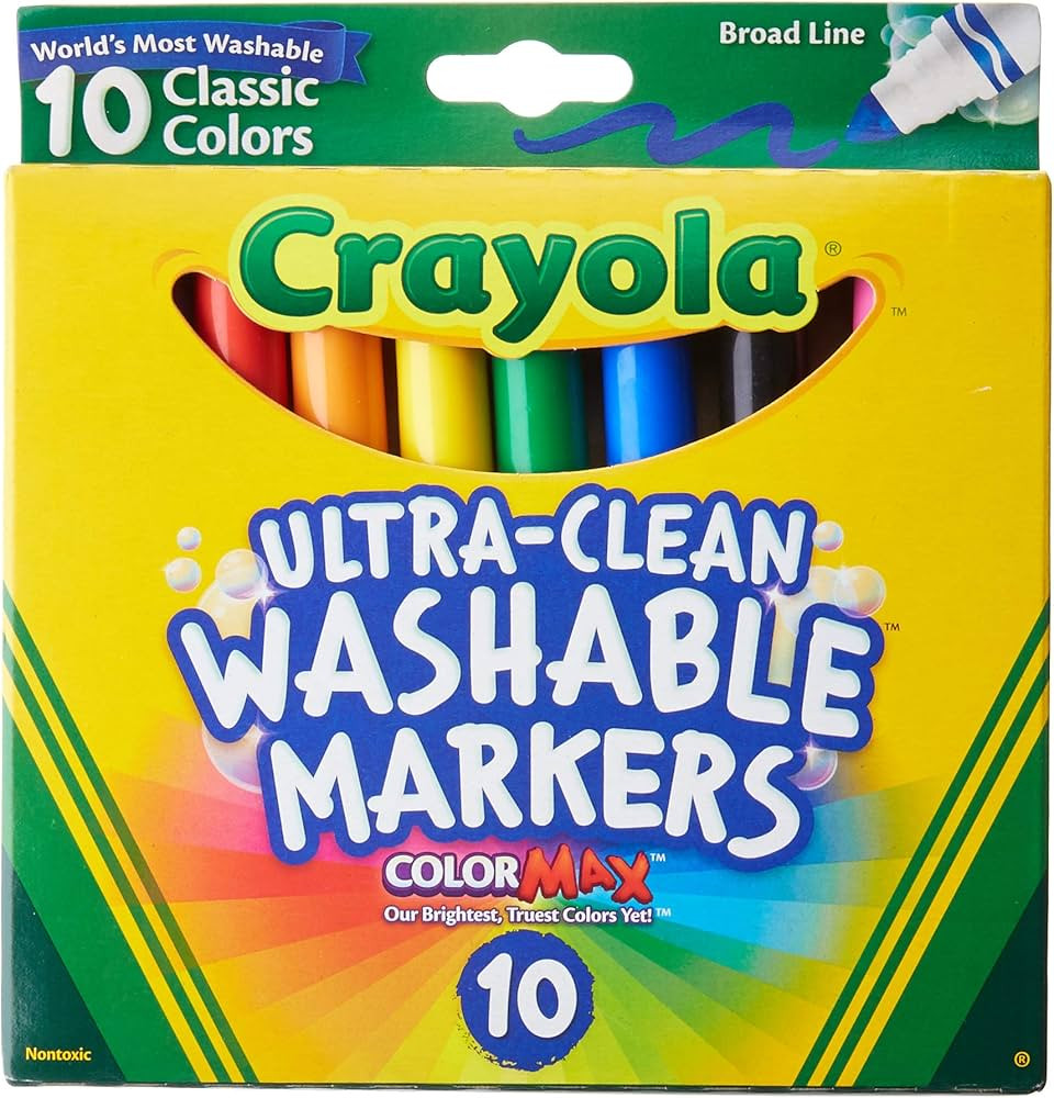 Crayola Ultraclean Broadline Classic Washable Markers (2-Pack) | Amazon (US)