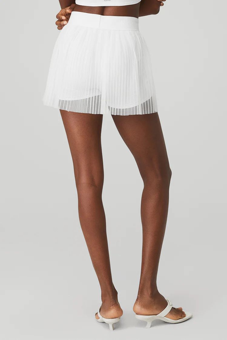 Mesh Flirty Tennis Skirt - White | Alo Yoga