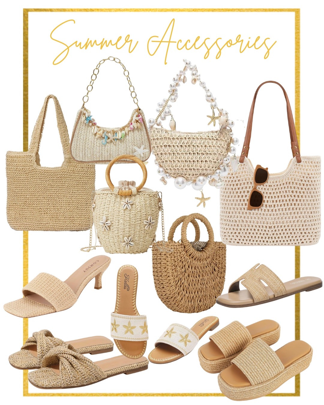 Summer Accessories 
Women’s Summer shoes 
Women’s Summer purses

#LTKSeasonal #LTKTravel #LTKBeauty