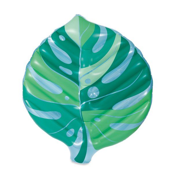 Inflatable Leaf Pool Float, Green & Blue Print, for Kids and Adults, Unisex | Walmart (US)