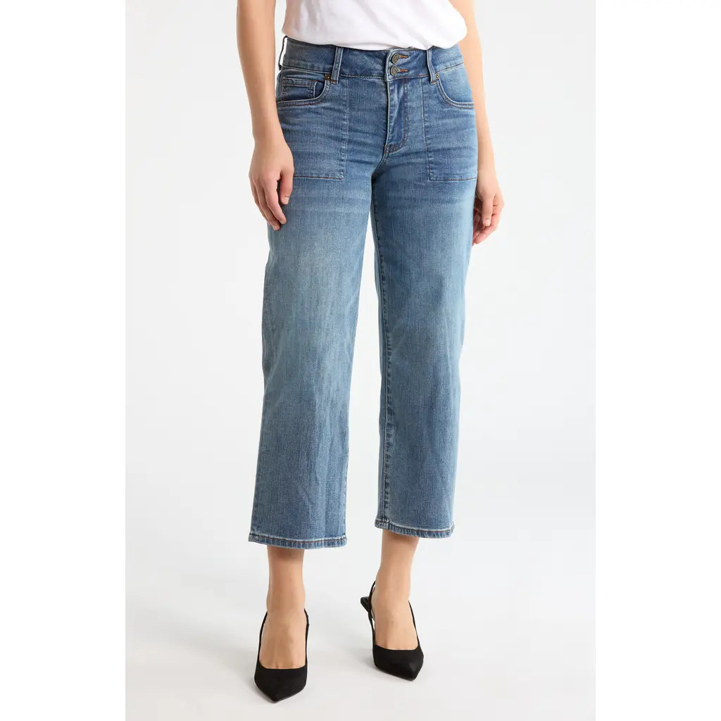 KUT from the Kloth Lucy High Waist Crop Wide Leg Jeans in Nerine at Nordstrom Rack, Size 16 | Nordstrom Rack