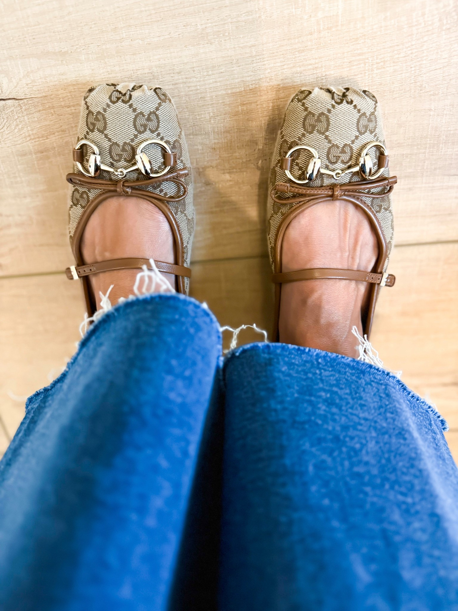 Gucci horsebit ballet flats are TTS and so comfy! My outfit of the day! Spring outfit. Elevated casual outfit. Free People smocked top in XS - runs small so size up if in-between sizes. Pistola jeans in 23 - I sized down let reviews. Love my Tory Burch romy bucket bag. 

#LTKgrwm #LTKmomlife #LTKootd