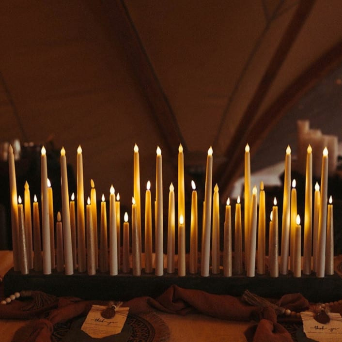 36" Ebony Wood Candleholder | Minted