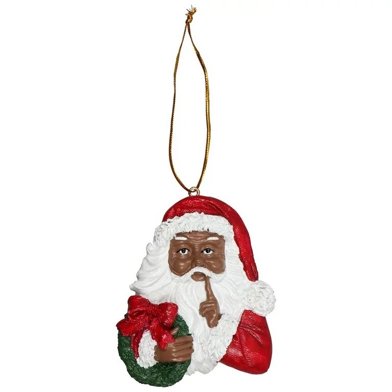 Christmas House African American Santa Face Decor Ornaments | Walmart (US)