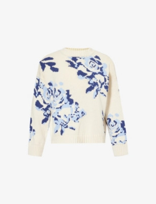 WEEKEND MAX MARA - Fabian floral-intarsia cotton-blend knitted jumper | Selfridges.com | Selfridges