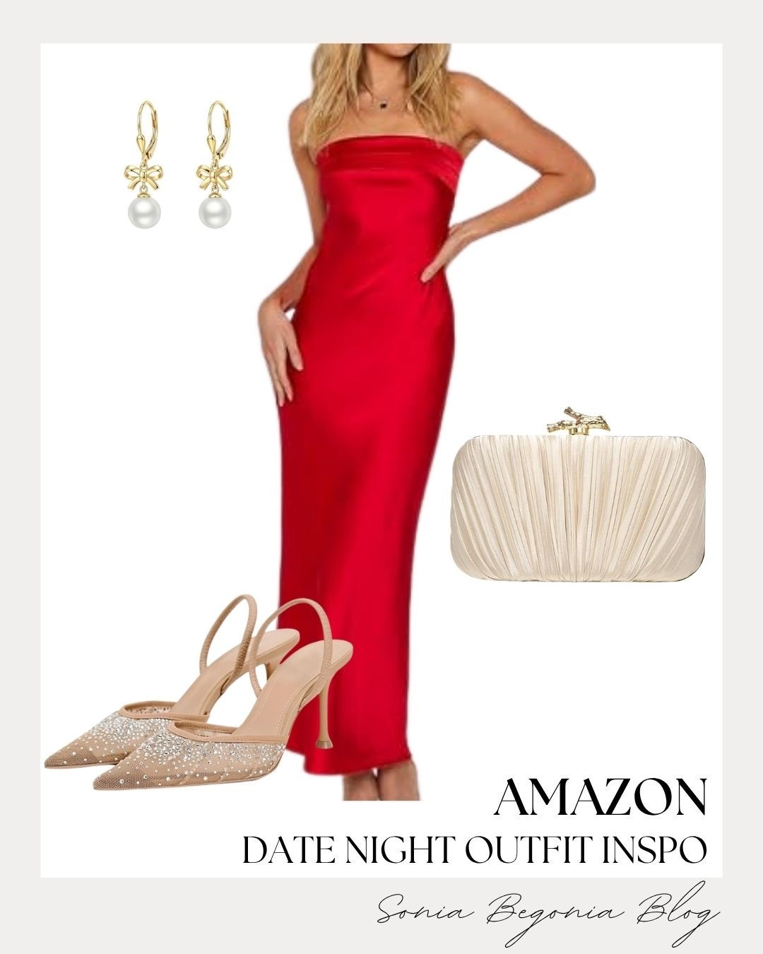 This vibrant red strapless satin maxi dress is the ultimate date night showstopper! ❤️

The sleek, form-fitting silhouette feels so elegant and glamorous for an evening out.
I styled it with embellished slingback heels, a pleated cream clutch bag, and gold bow pearl drop earrings! ✨

#amazonfashion #datenightoutfit #reddress #satindress #glamstyle #eveningwear #ltkstyletip #chicoutfit

#LTKWedding #LTKootd