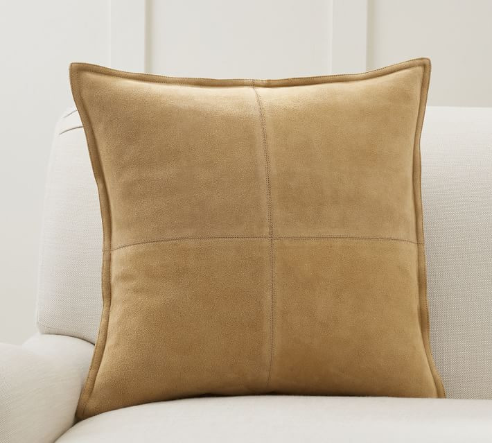 Pieced Suede Pillow Covers | Pottery Barn (US)