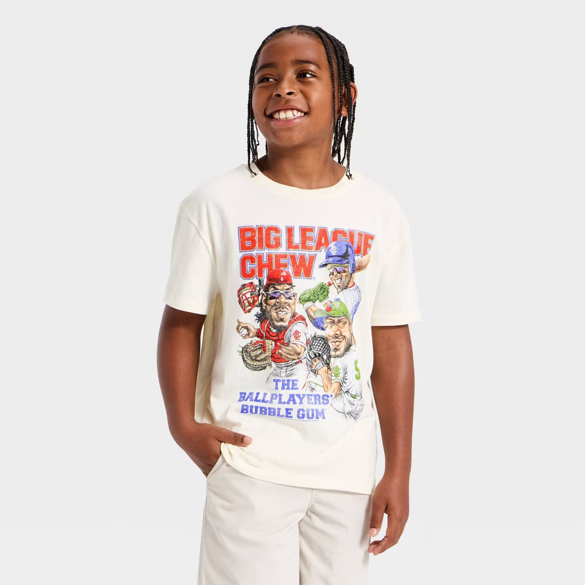 Boys' Big League Chew Oversized Short Sleeve Graphic T-Shirt - White | Target