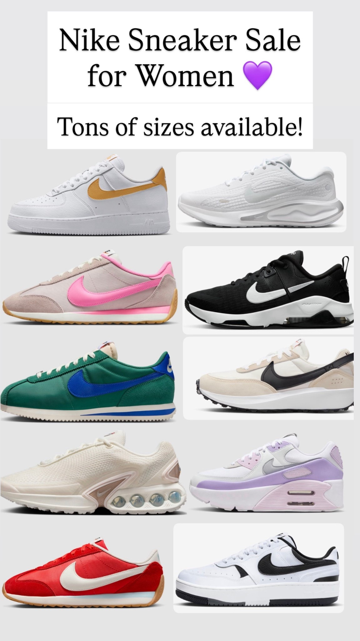 Nike sneaker sale for women 💜🩷

#LTKSaleAlert #LTKFindsUnder100