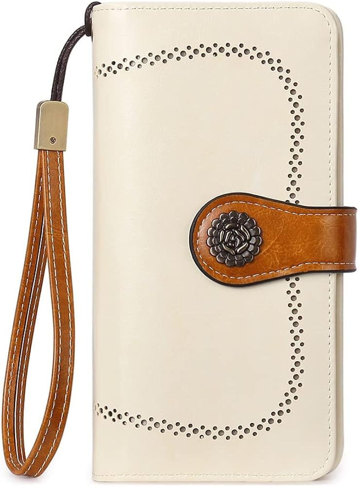 CLUCI Wallet for Women Leather Large Capacity Purse Wristlet Clutch RFID Blocking Credit Card Hol... | Amazon (US)