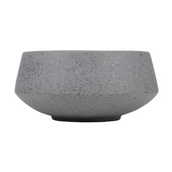 Origin 21 4.8-Quart Matte Gray Glazed Ceramic Low Bowl Planter with Drainage Holes | Lowe's