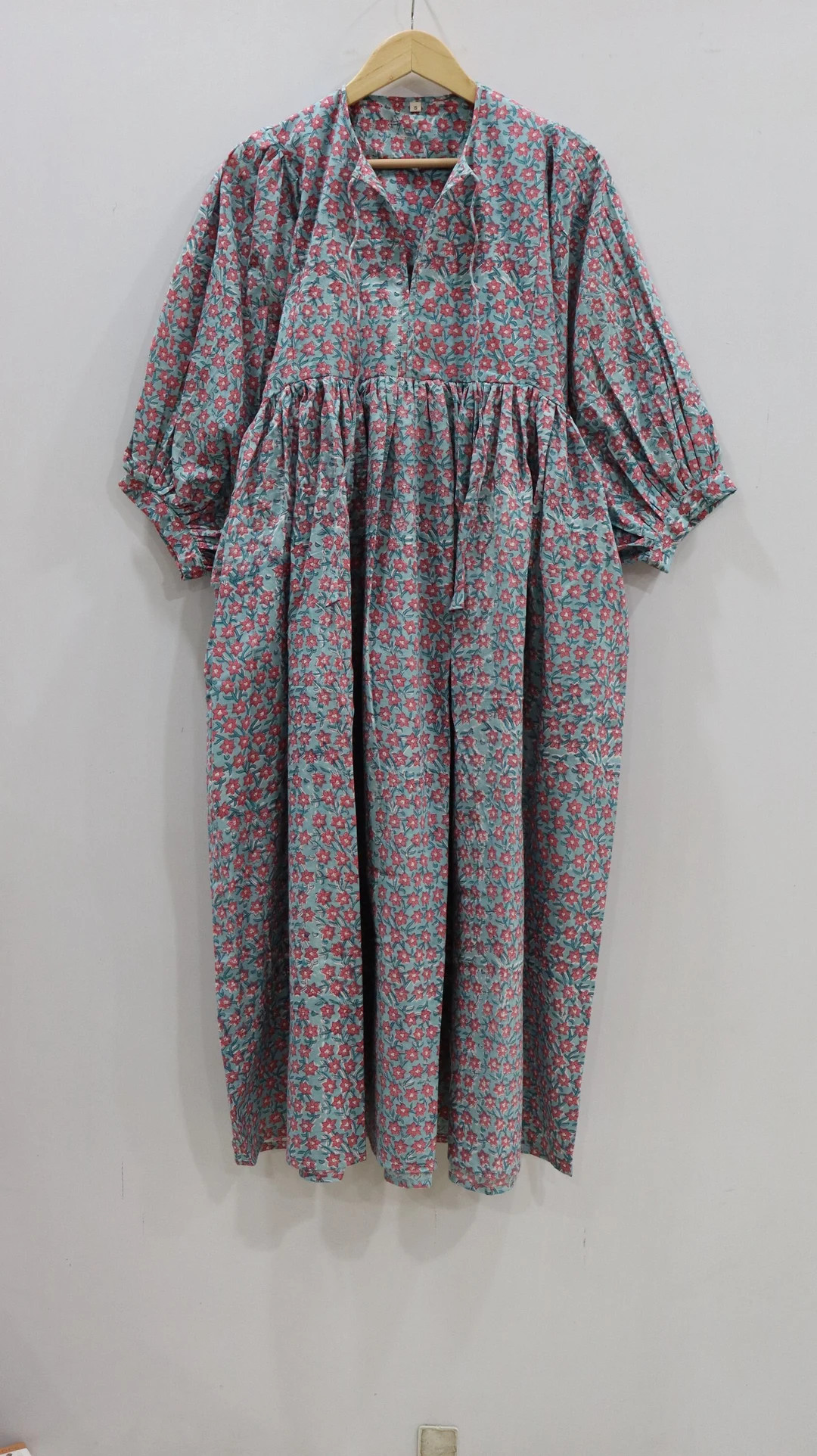 Floral Cotton Gauze Dress: Block Print Midi Mini Dress | Etsy (US)