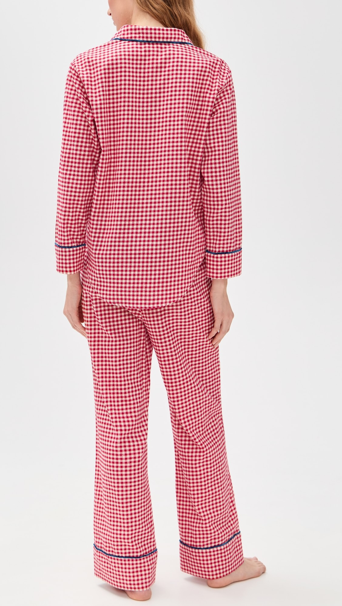 Flannel Gingham Piped PJ Set | Shopbop