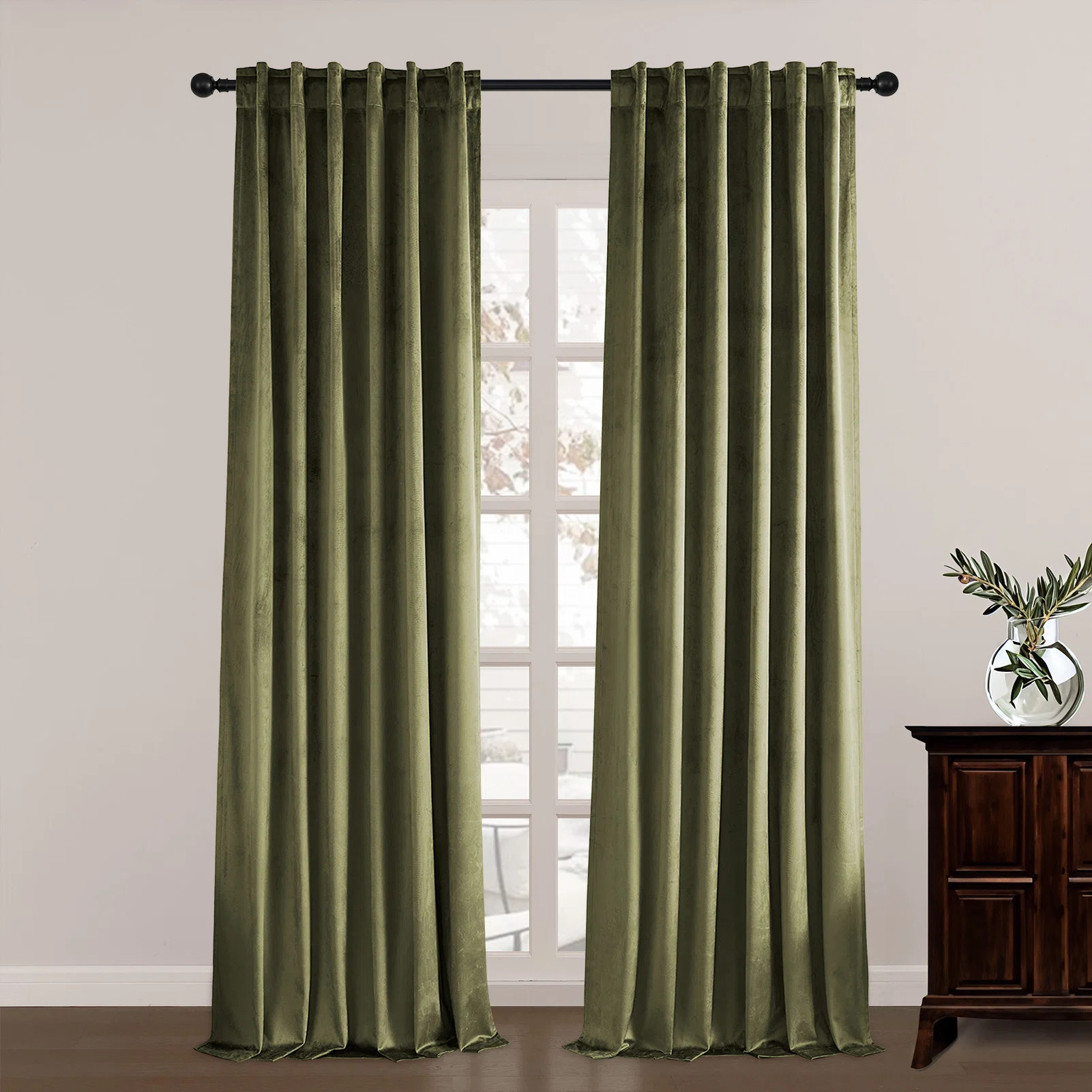 Ike Solid 70%-85% Blackout Rod Pocket Back Curtain Panels (Set of 2) | Wayfair North America