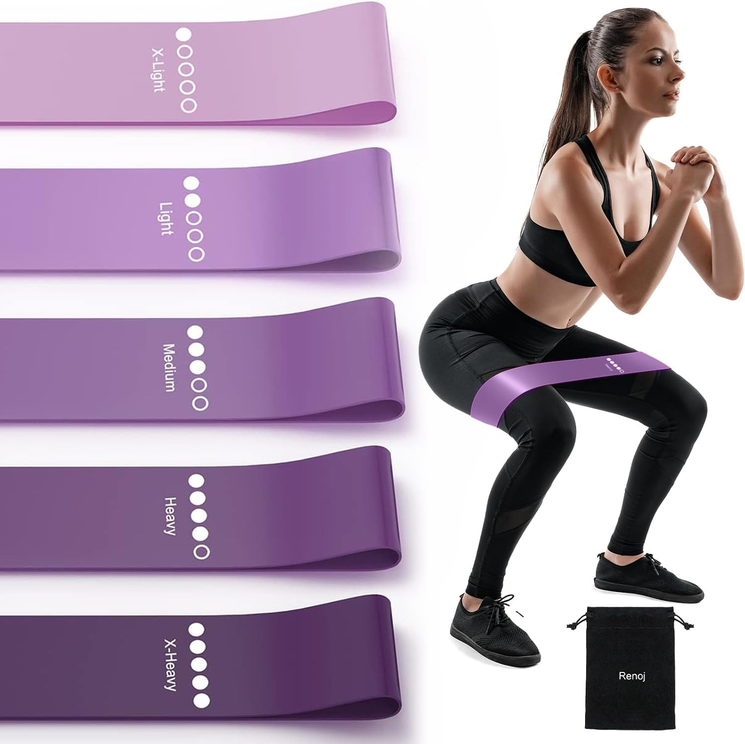 Resistance Bands for Working Out, 5-Pack Elastic Loop Exercise Bands for Strength Training Stretc... | Amazon (US)